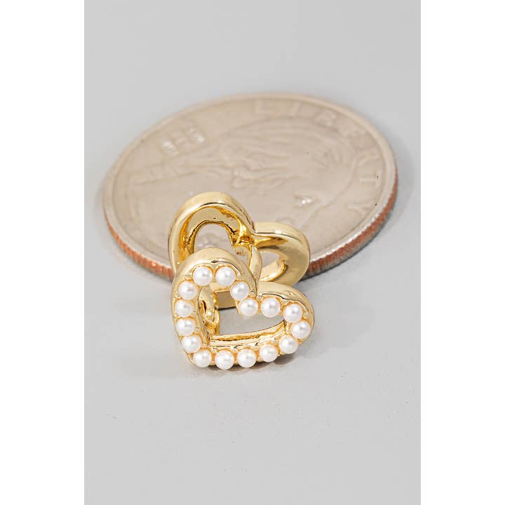 GDCRM Pearl Pave Heart Latch Hoop Earrings for wholesale on Faire