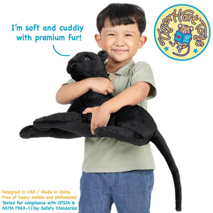 VIAHART Toy Co. - Wholesale Stuffed/Plush Toy - Kids & Baby - Sid The Panther - Squeeze Me! | 17 Inch Stuffed Animal Plush2
