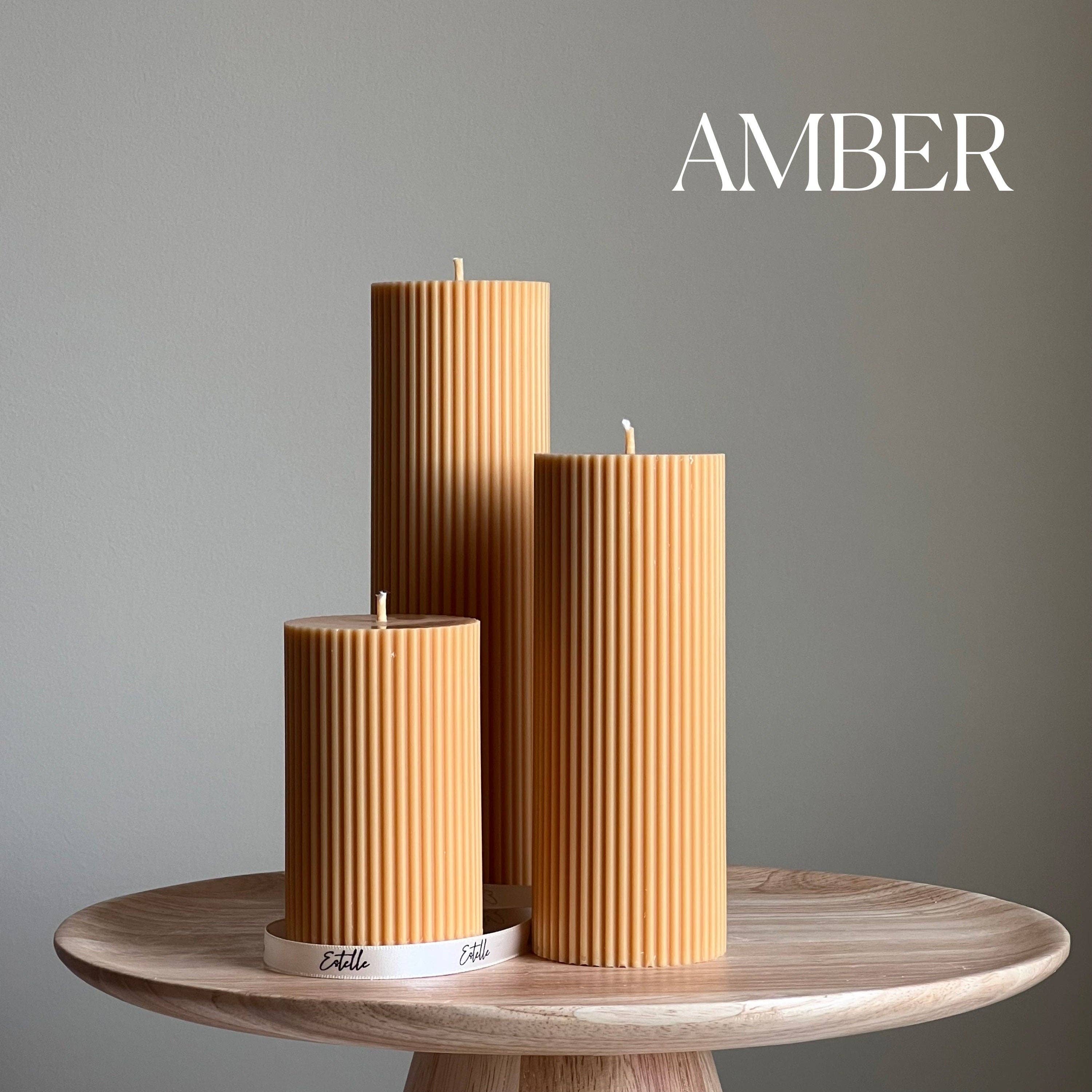 Estelle Studio - Wholesale Pillar Candle - Ribbed Pillar Candle | Soy Wax Candle | Decorative Candle | Aesthetic Handmade Candle| Shaped White Candle| Unscented Candles| Unique Candle5