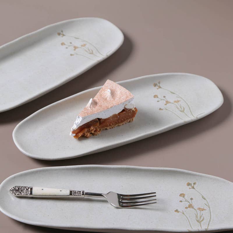 Ivory Shallow Oval Platter Large 14.17 x 5.12" Campestre for wholesale on Faire6