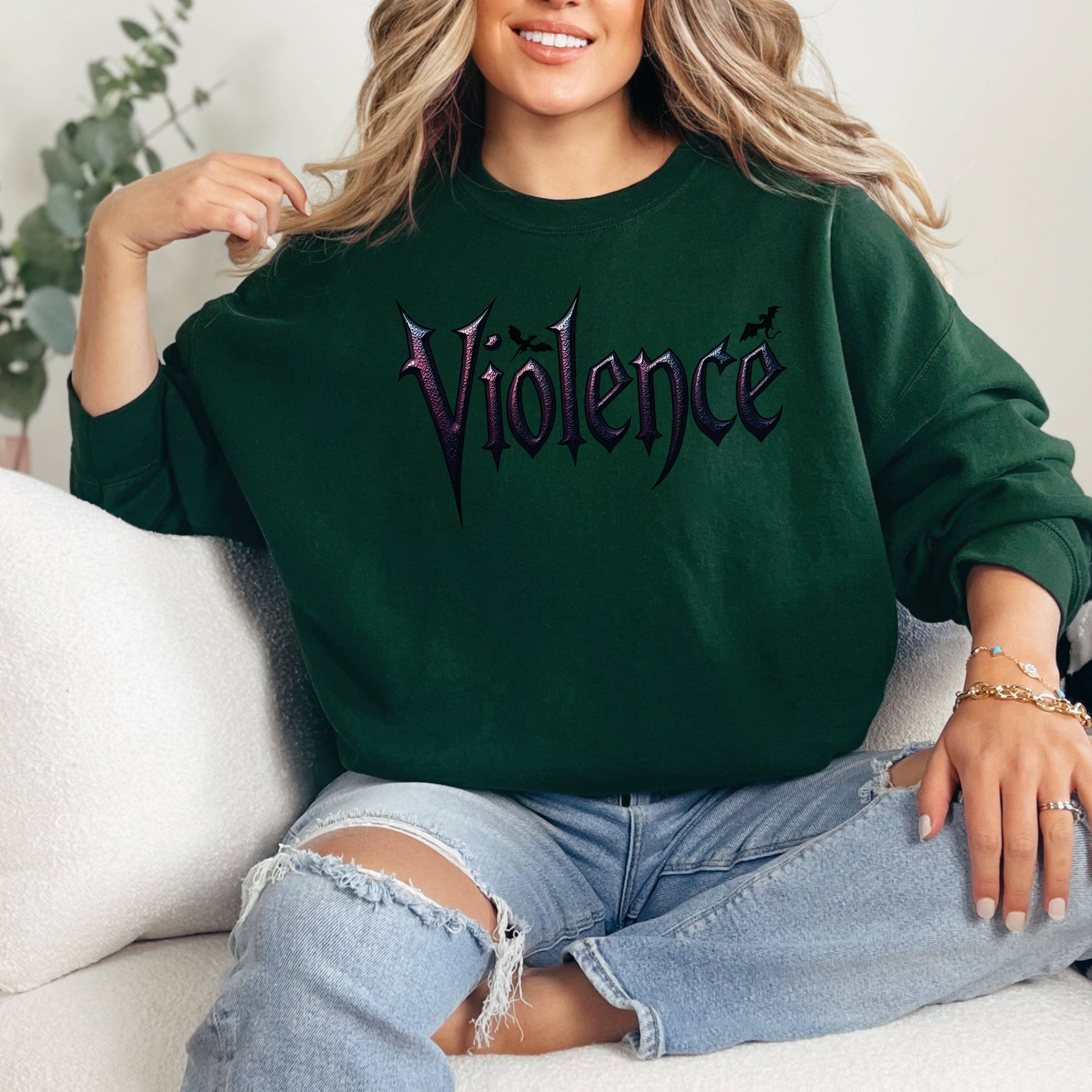 MagicMerchEmporium - Wholesale Graphic Sweatshirt - Women's - "Violence" Graphic Sweatshirt7