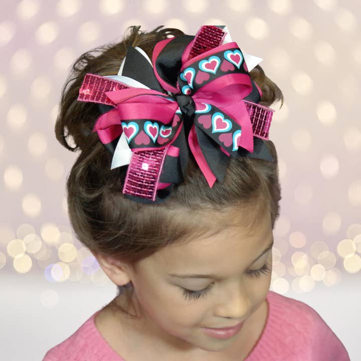 Large Sequin Boutique Hair Bow for wholesale by Chicky Chicky Bling Bling