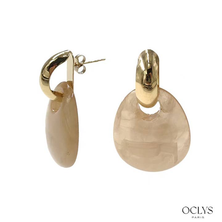 Oclys - Wholesale Dangle Earrings - Resin earrings with gold stainless steel Paola12