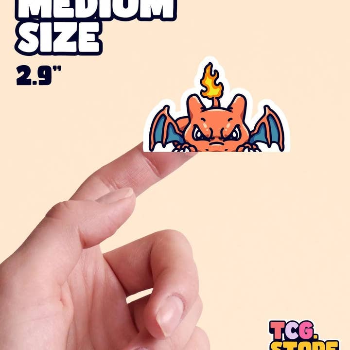 TCG.Store - TCGDOTSTORE - Wholesale Sticker - Charizard Peeking Pokémon Sticker6