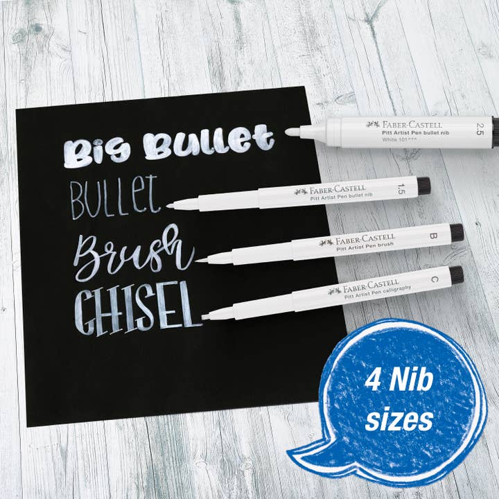 Faber-Castell / Creativity for Kids - Wholesale Pen - Pitt Artist Pen, #101 White Lettering - Set of 4