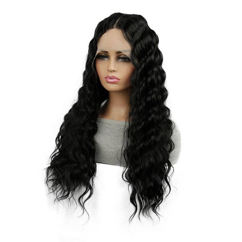 PRETO Extensão de Cabelo Encaracolado com Renda Frontal Longa para venda a revendedores na Faire1