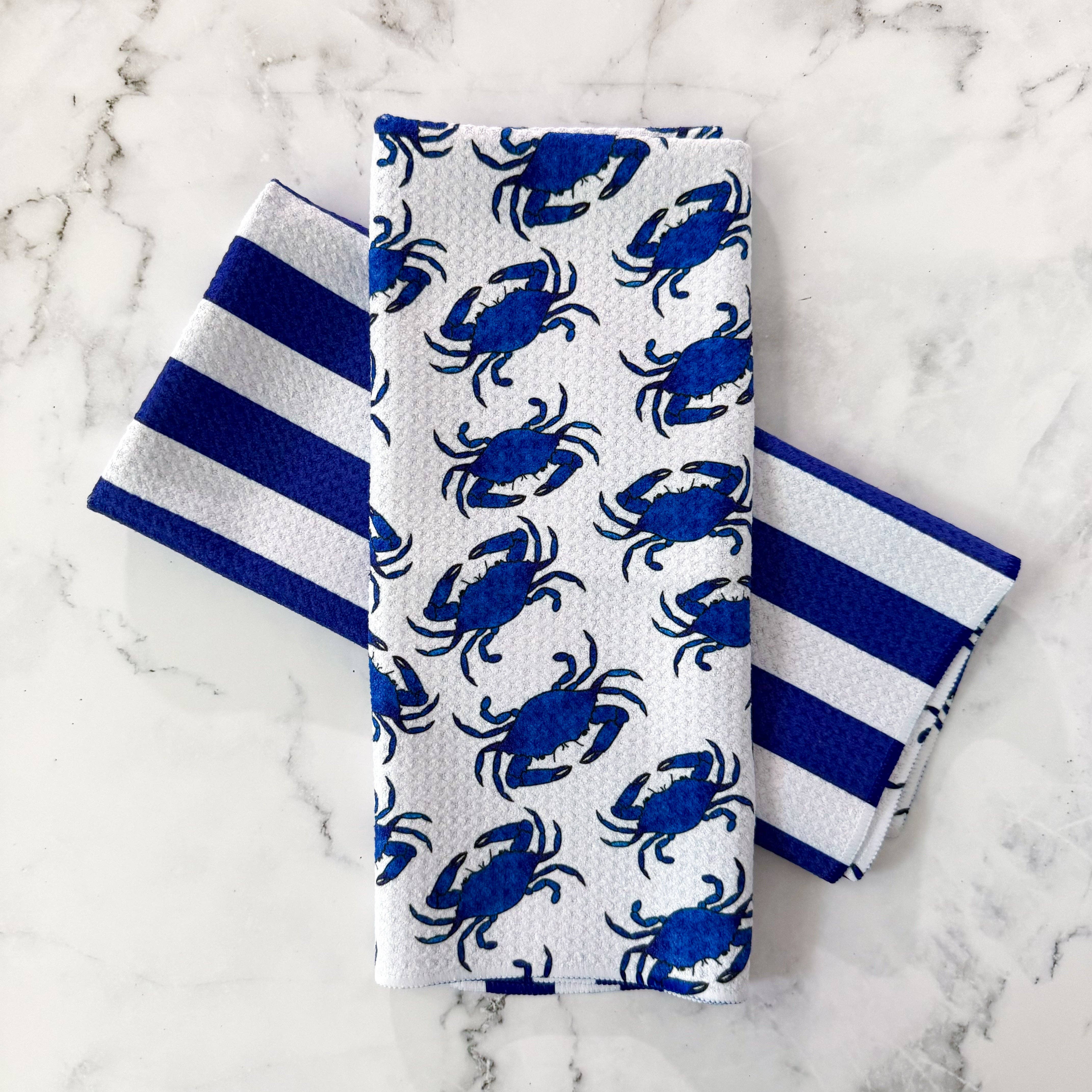 Jami Creates - Wholesale Tea Towel - Maryland Blue Crab Double Sided Patterned Waffle Kitchen Dish Towel5