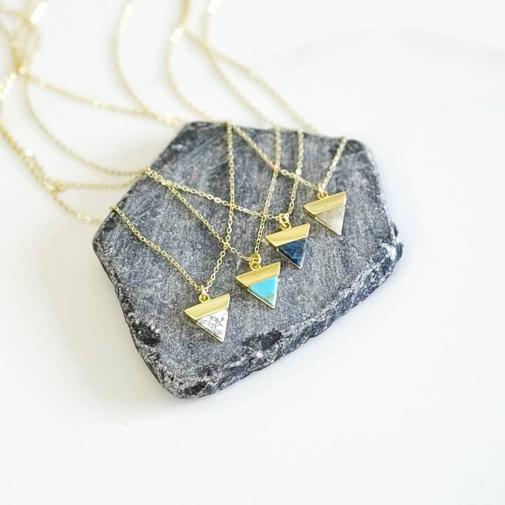 Driehoekige Stenen Hanger Ketting voor wholesale door iiShii designs