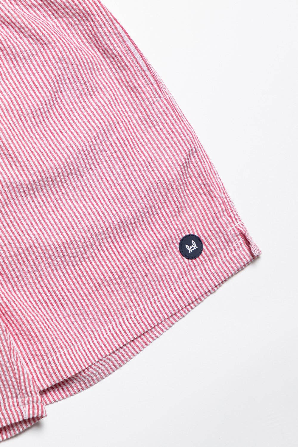 Custi Mikelo: Men's Clothing & Christmas Gifts - Wholesale Swim Shorts - Men's - Red Seersucker Swimsuit6