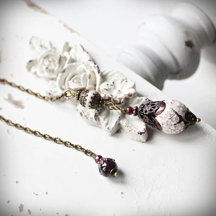 Rustic Faceted Agate and Garnet Jewelry Pendulum for wholesale by Circa 1890