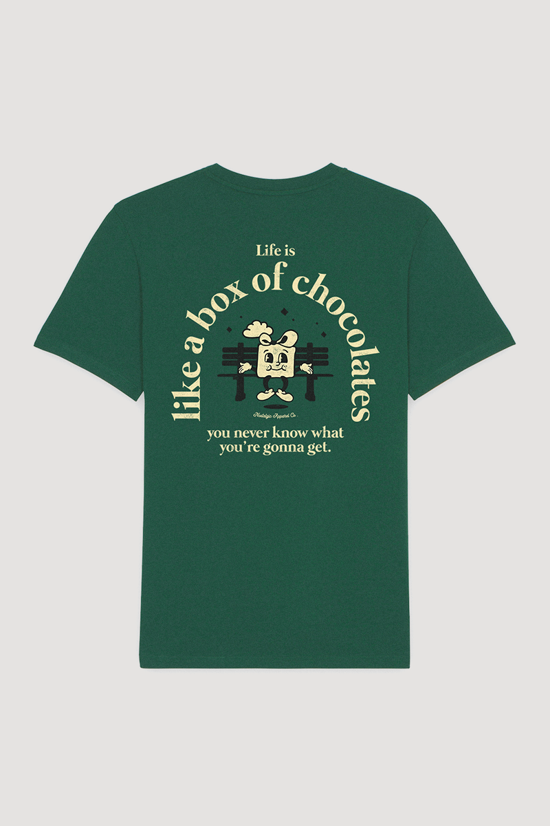 Green Box of chocolates - T-shirt for wholesale on Faire1