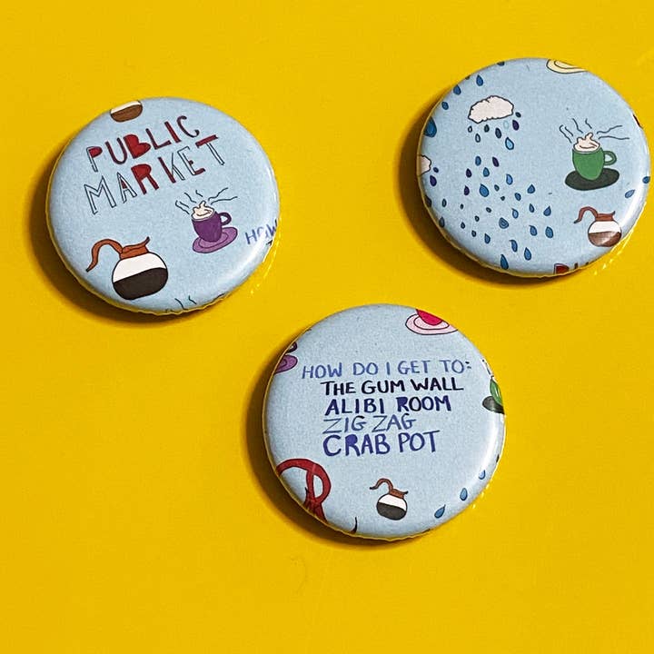 Magnet - 1.25 Inch: A Tribute to Seattle for wholesale by Ugly Baby