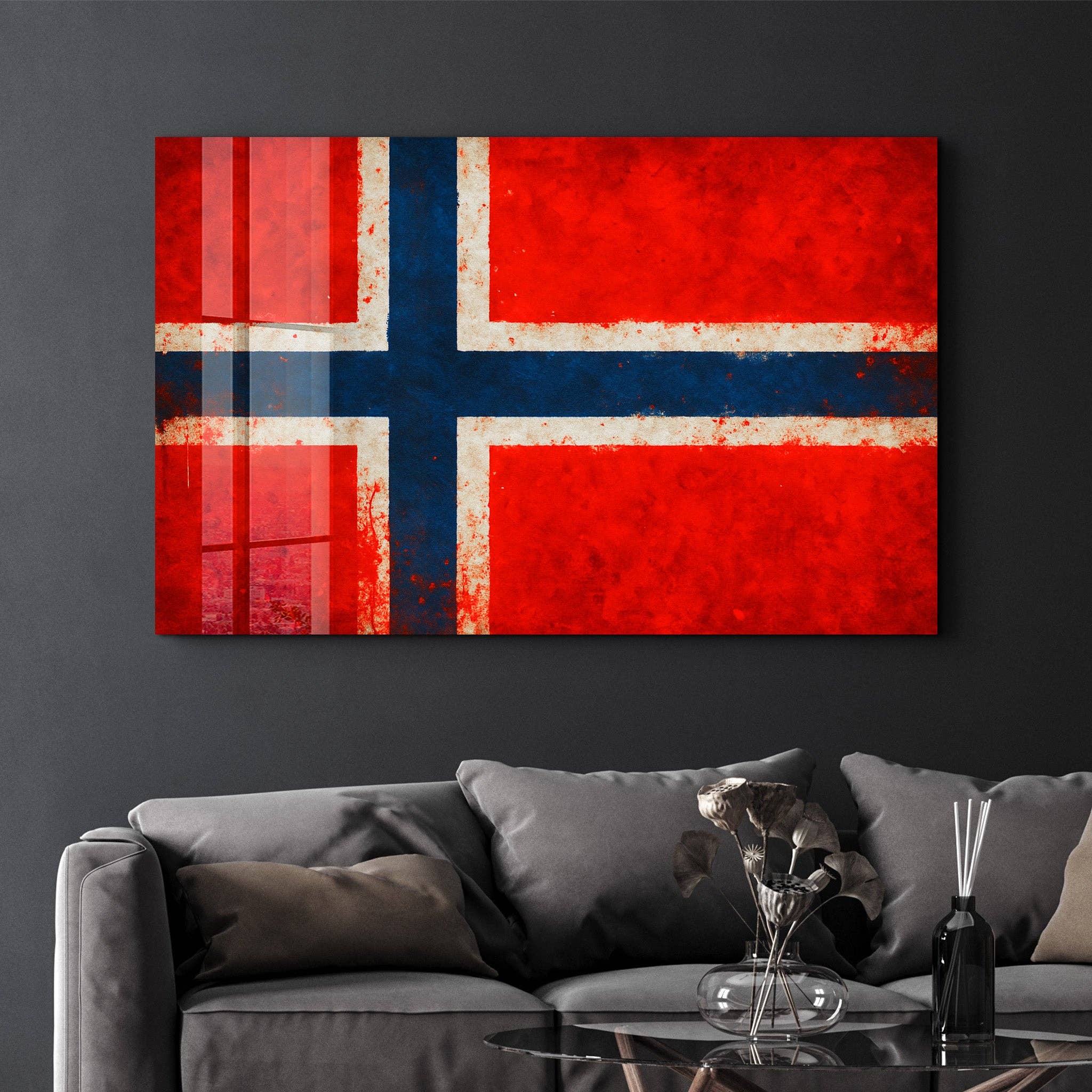 Artdesigna KG - Wholesale Wall Accent - Norway Flag Splash - Glass Wall Art4