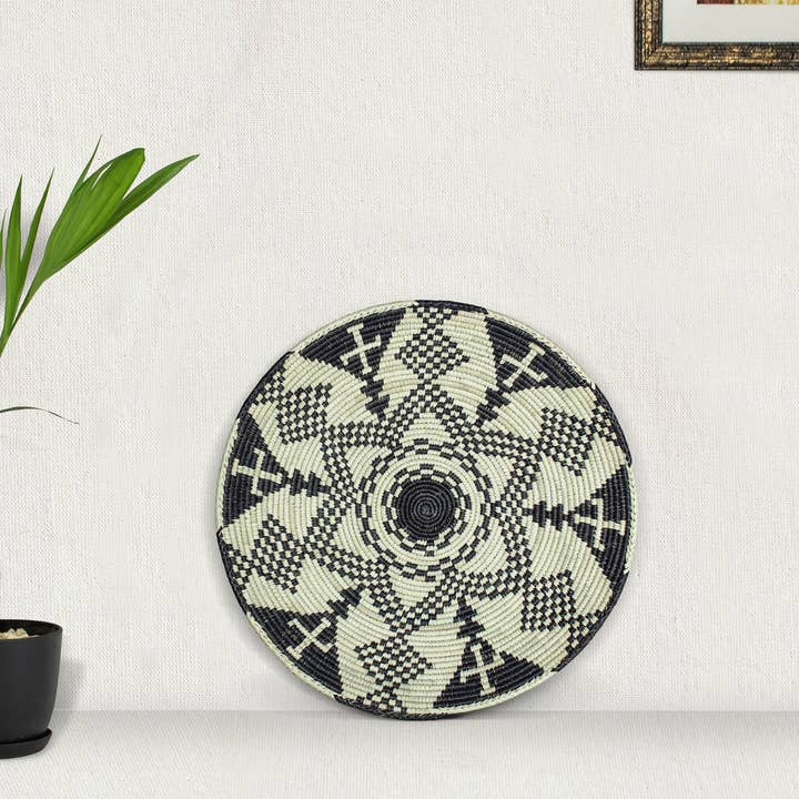 ArtisanalEmporiumLLC - Wholesale Wall Accent - 14" Handwoven Zulu Bowl for Wall Basket Decor6