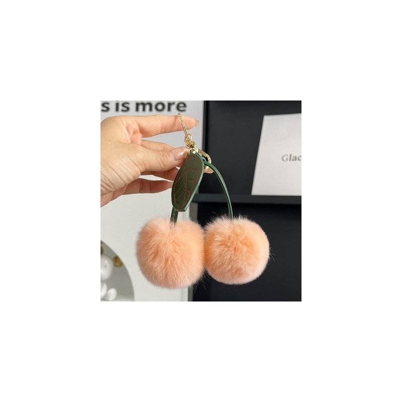 FurDecoration - Wholesale Keychain - Women's - Cherry Rabbit Hair Otter Car Keychain2