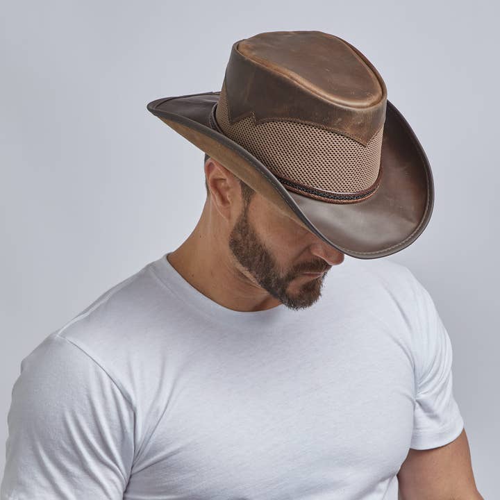 American Hat Makers - Wholesale Cowboy Hat - Unisex - Lightweight Leather Western Hat - Style Durango