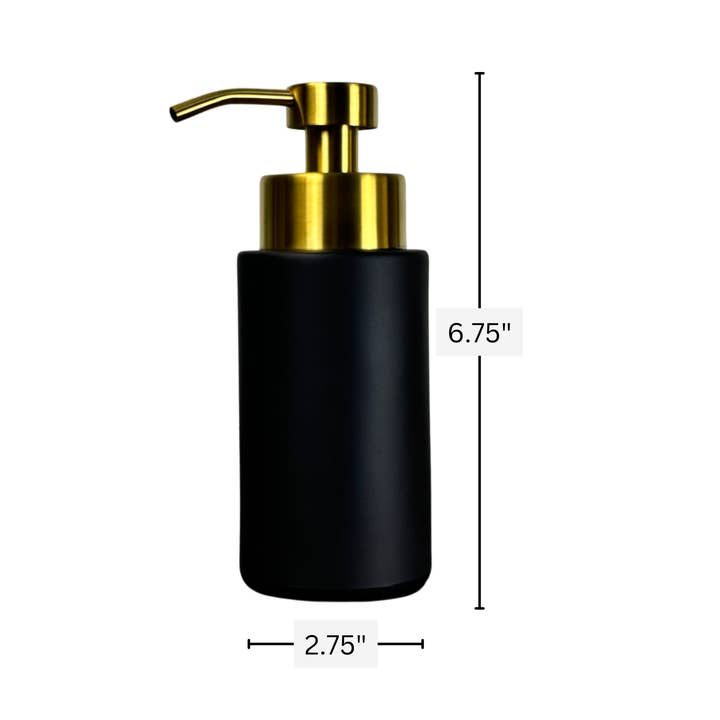 The Bottle Shoppe – wholesale Soap dispenser – 10 oz Farmhouse Foaming Glass Soap Dispenser w/ metal pumps