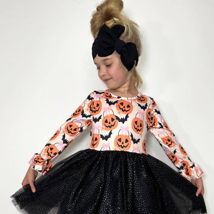 Jack O'Lantern Tutu Girls Dress for wholesale by Clover Cottage