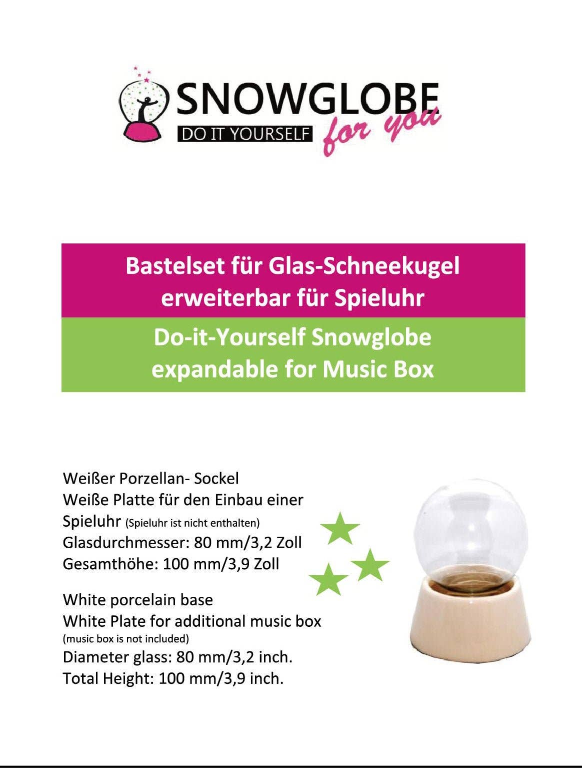 Schneekugelhaus – wholesale DIY-pysselkit – 80 mm gör-det-själv snöglob med glas och porslin3