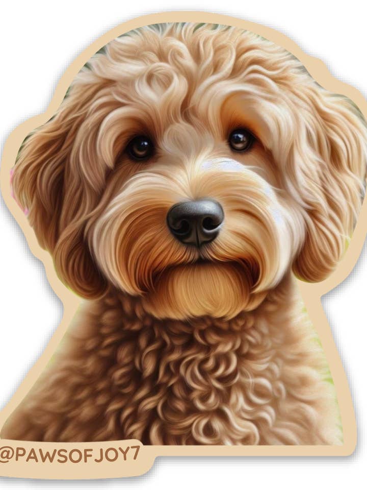 Goldendoodle - Sticker for wholesale by Paws Of Joy