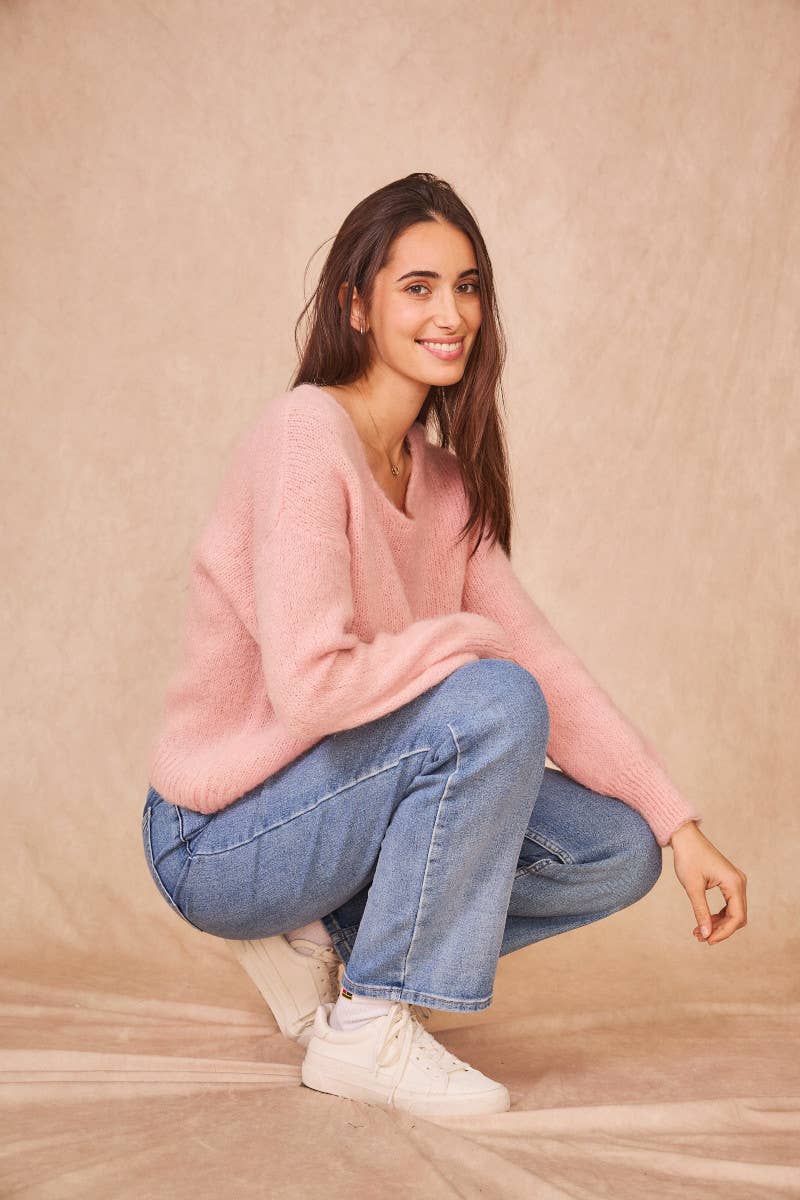 Calie Paris - Wholesale Knit Sweater - Women's - V-Neck Kid Mohair Sweater12