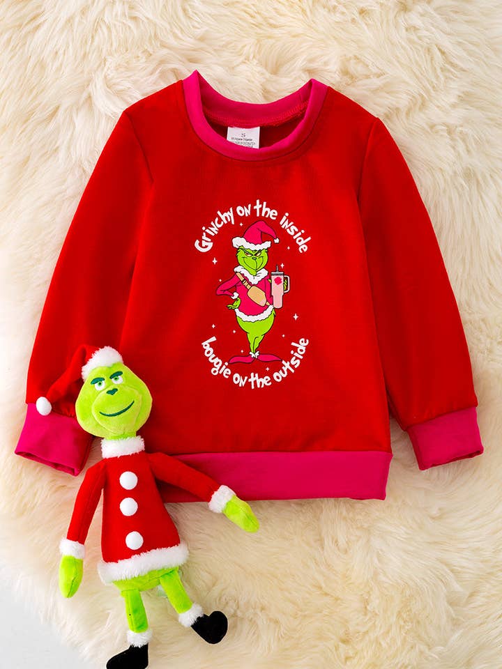 Christmas character printed sweatshirt.🎄TPG40283 AMY for wholesale by Kids Charm Online