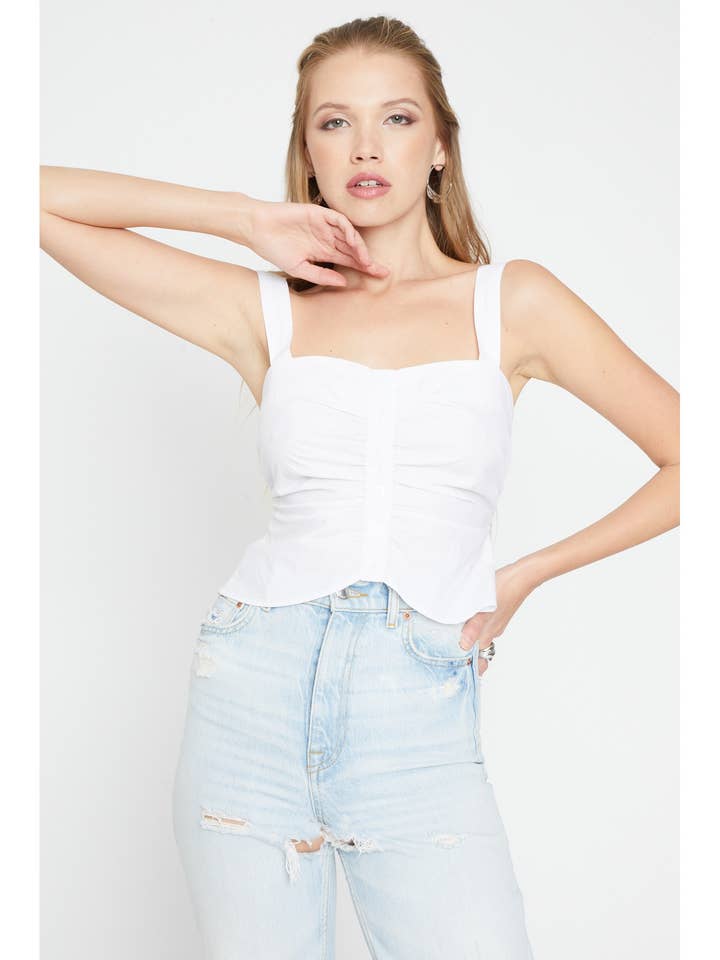 CAMISOLE À BOUTONS FRONCÉS pour la vente par Sans Souci