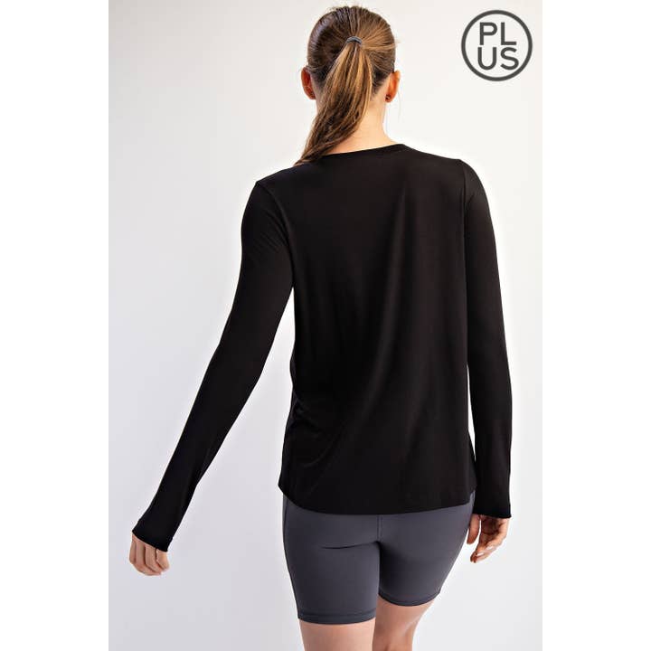 Rae Mode - Wholesale Lounge Top - Women's - PLUS SIZE VISCOSE MODAL LONG SLEEVE TOP