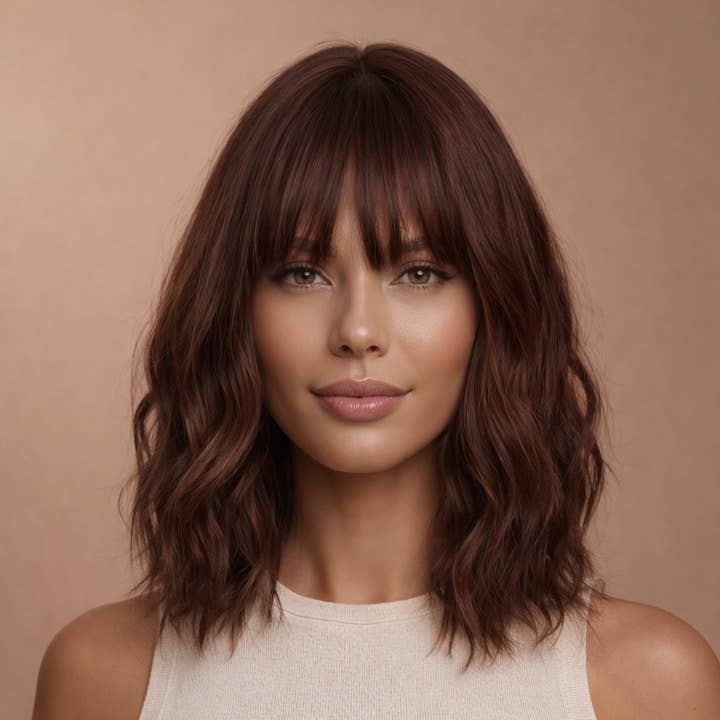 HAYLEY - Brown Bob - Fringe Wig for wholesale by Milk & Honey