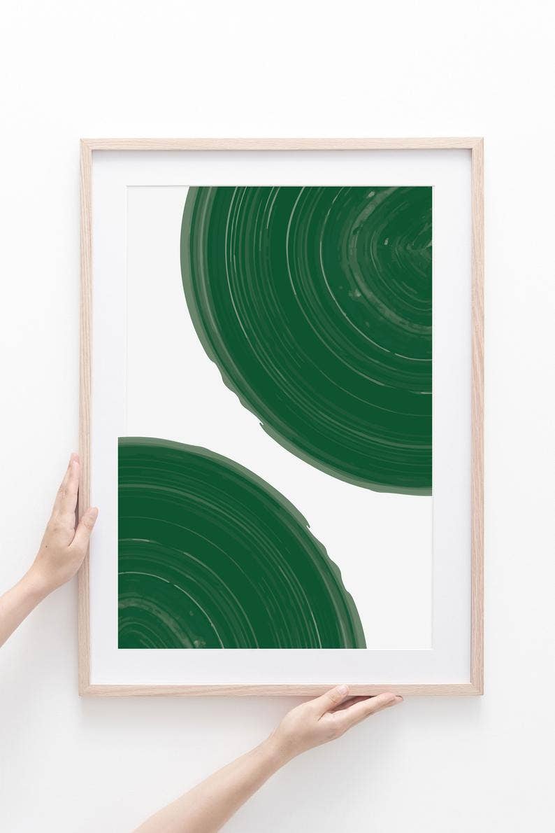 Sara Cristina Design - Wholesale Art Print - Dark Green Cirles1