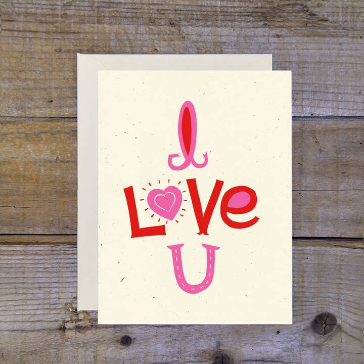 I Love U Card for wholesale by Troy Cloth & Paper
