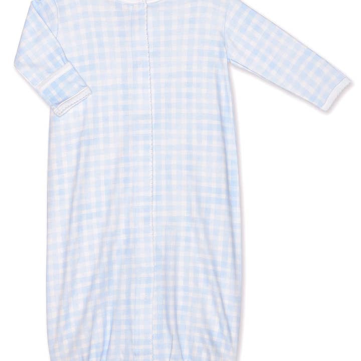 Blue Gingham Converter Gown for wholesale by Lavender Bow