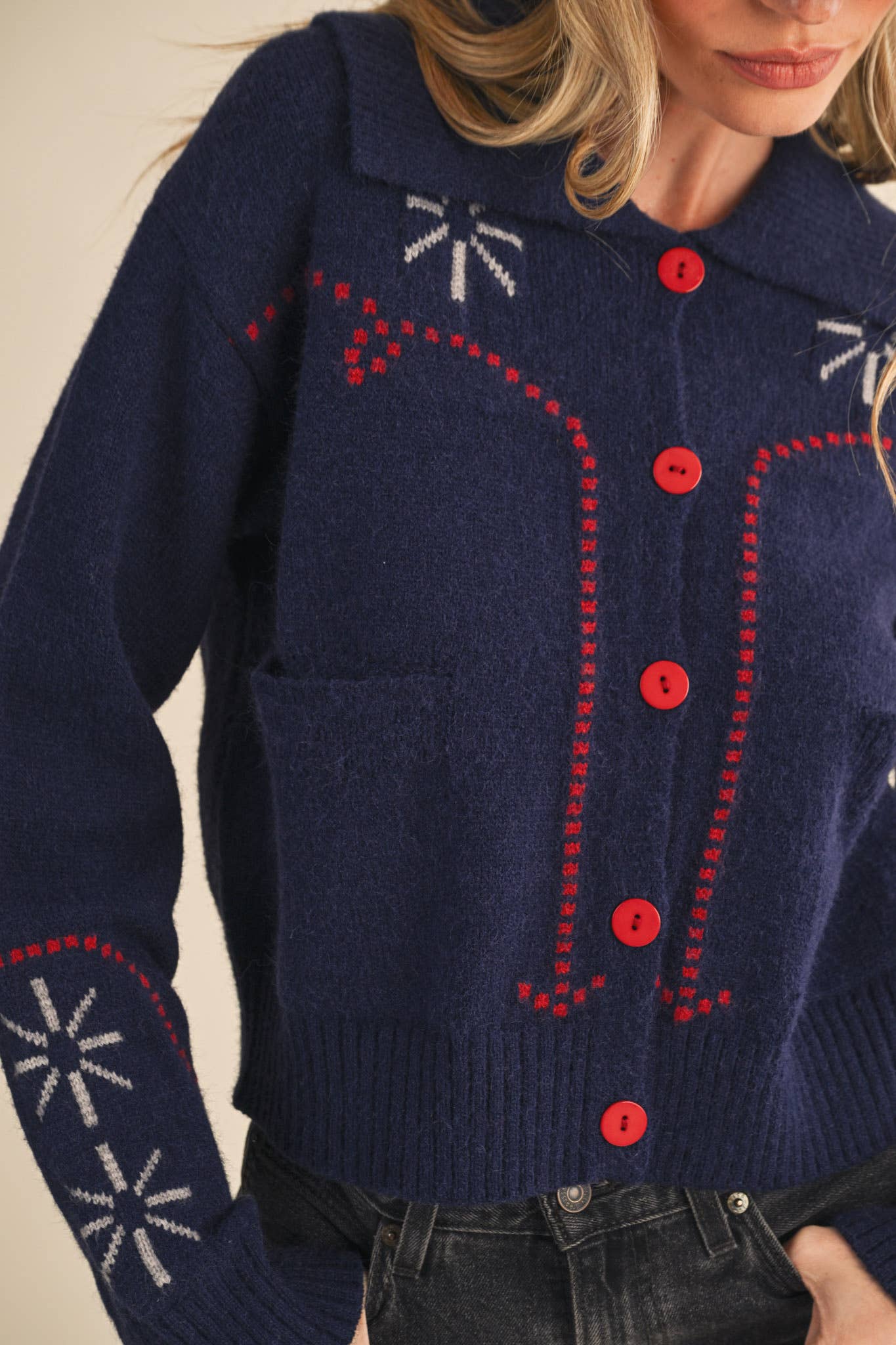 &MERCI - Wholesale Cardigan - Women's - WESTERN DESIGN SWEATER CARDIGAN MSW1121732