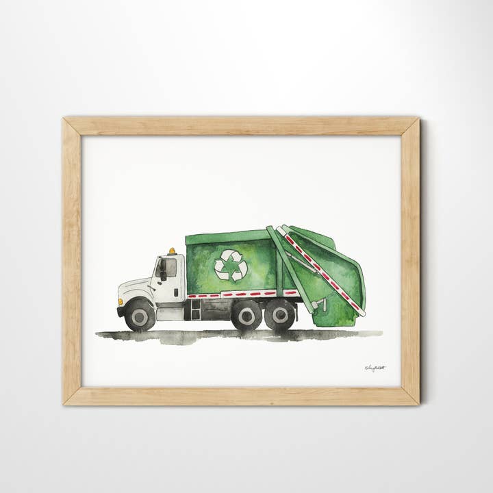 Recycle Truck Art Print for wholesale by KelseyMDesigns