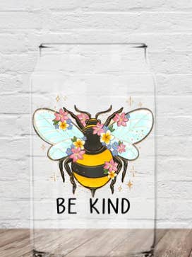 bee kind, iced coffee glass, beer can glass, coffee mug for wholesale by LovealwaysDesignsUS
