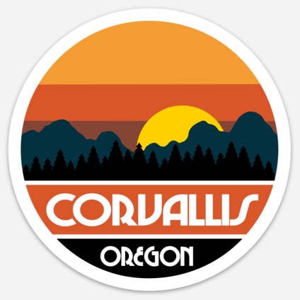Corvallis, Oregon - Petit autocollant (paquet de 10) pour la vente par Tree City Stickers