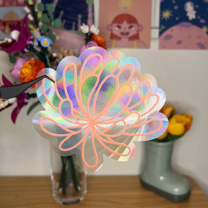 GLTCHGIRL - Wholesale Suncatcher - chrysanthemum suncatcher decal2
