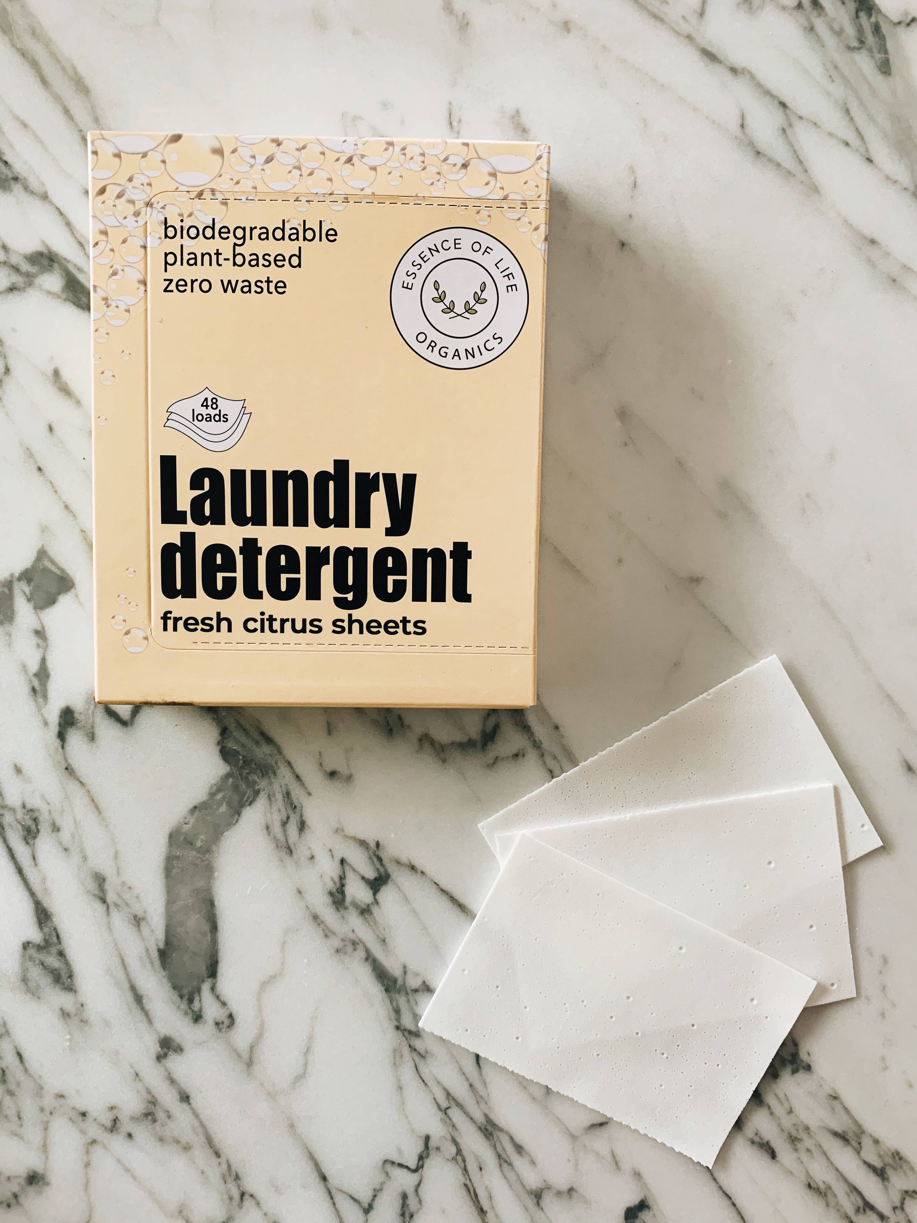 Essence of Life Organics - Wholesale Laundry detergent powder/pods - Zero Waste Laundry Detergent Sheets, fresh citrus
