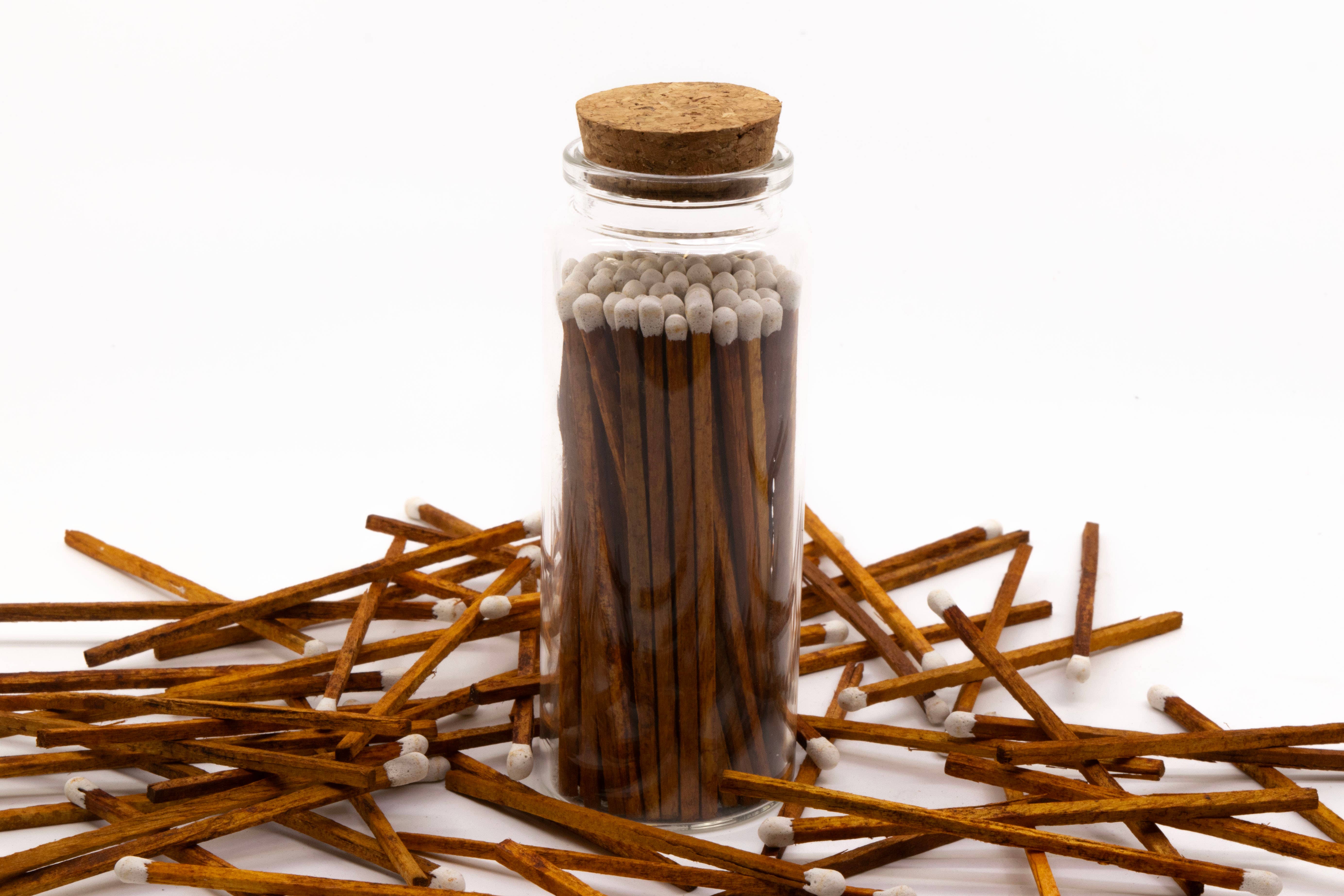 Chandler Studio – Engroshandel Tændstikker – Brune/hvide sikkerhedskampe i krukkeflaskeglaskrukke 4 „tommer2