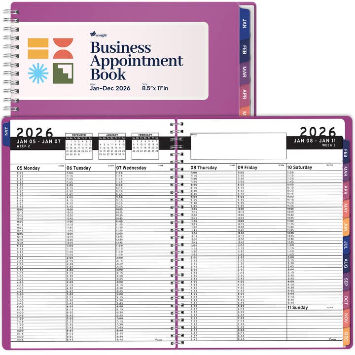 Ensight - Wholesale Planner - MAGENTA A4 2026 Jan-Dec Appointment Book & Planner1