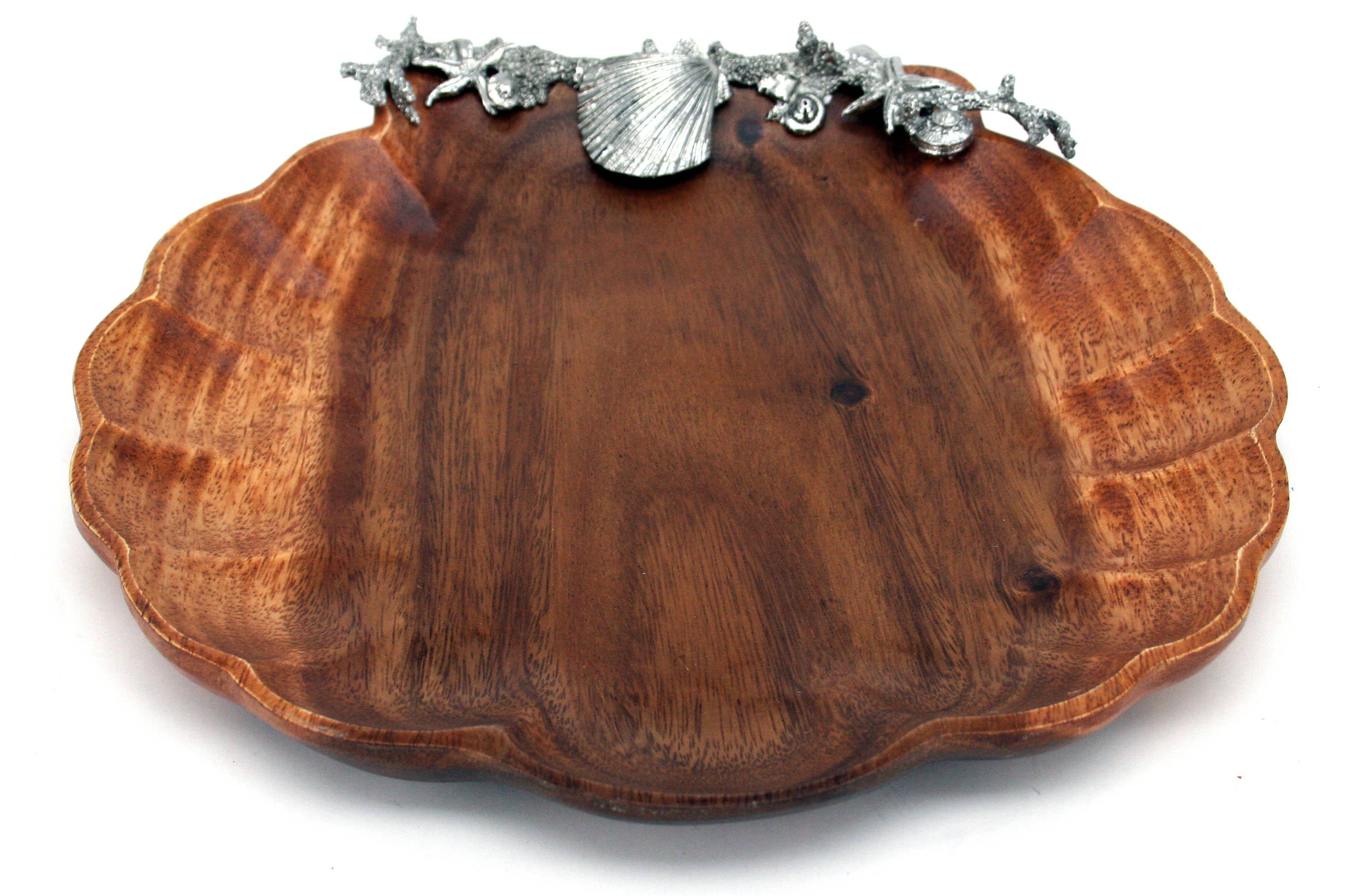 Housewares & Tabletops by Contrast Inc. - Vente Plateaux décoratifs - Grand plateau en forme de coquille de palourde en bois d'acacia3