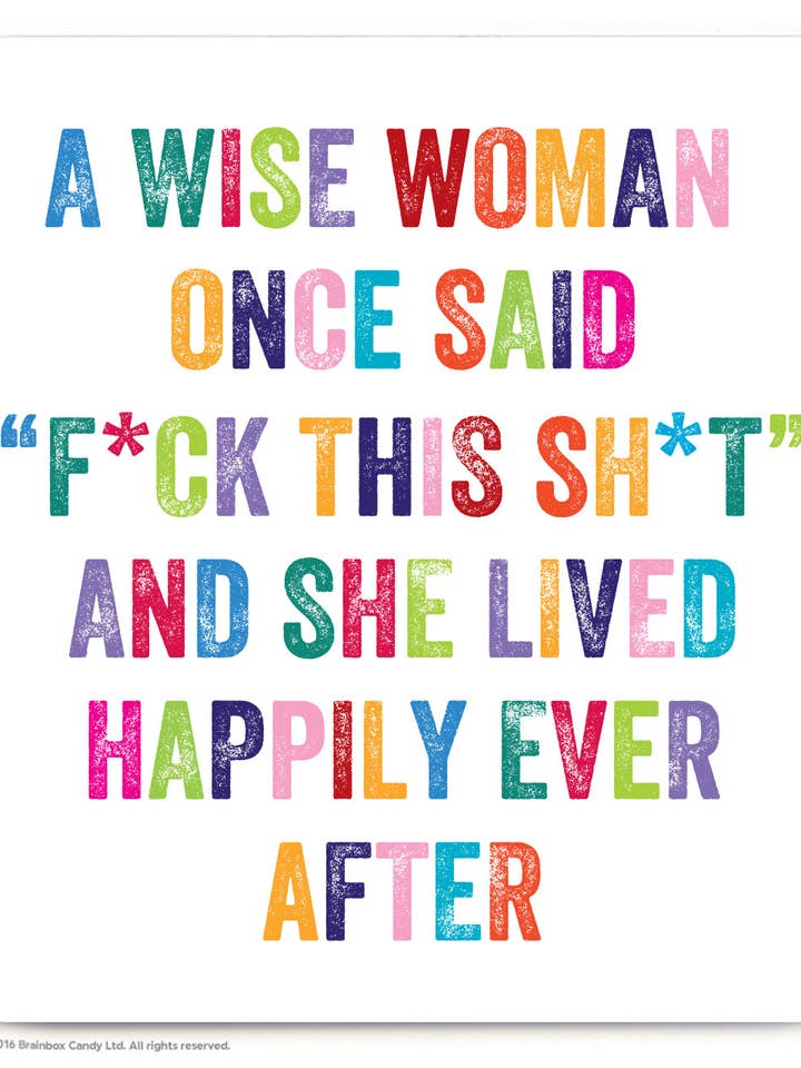 Regalo divertente: Wise Woman Fuck This Coaster di Brainbox Candy per la vendita all'ingrosso da parte di Brainbox Candy