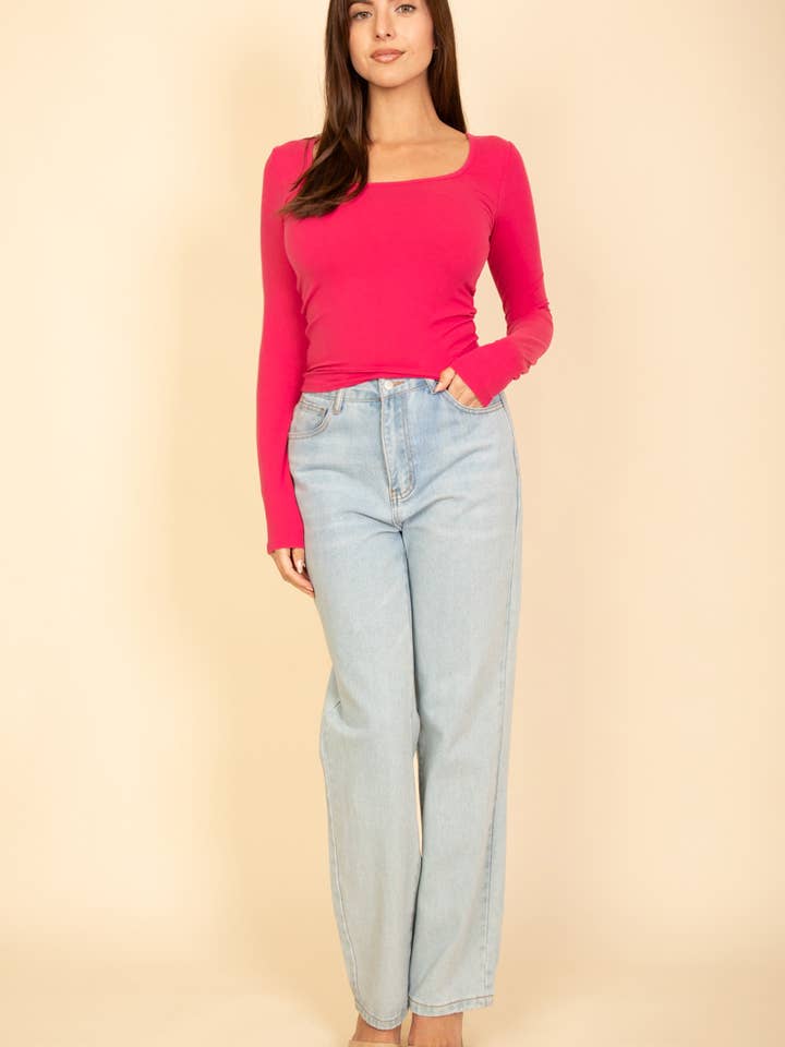 CAPELLA APPAREL - Wholesale Knit Top - Women's - Square Neck Long Sleeve Top10