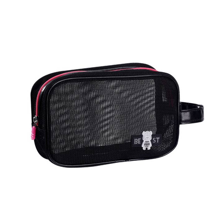 wandf - Wholesale Toiletry Bag - Women's - Holiday Mesh Handheld Toiletry Bag Beach Trip Lightweight