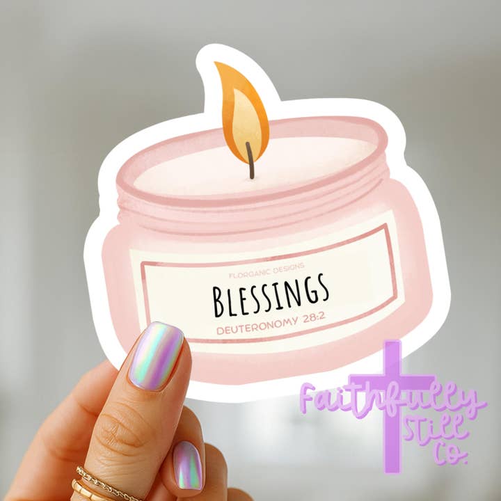Autocolante l Vela de Bênçãos l Cristão & Inspirador por atacado de FaithfullyStillCo