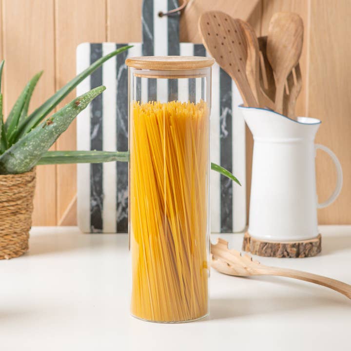 Rinkit Ltd - Wholesale Jar - Scandi Glass Storage Jar with Wooden Lid - 2 Litre1