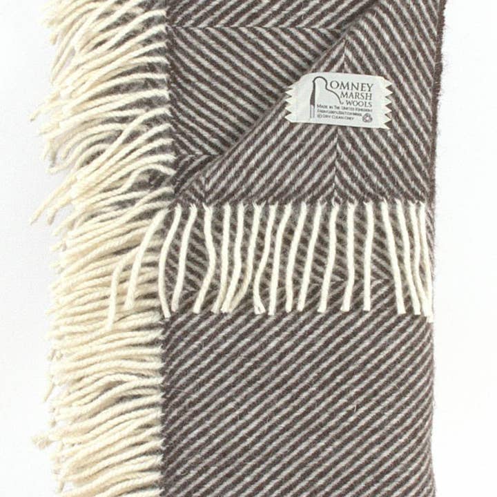 Blackthorn Herringbone Throw for wholesale by Romney Marsh Wools