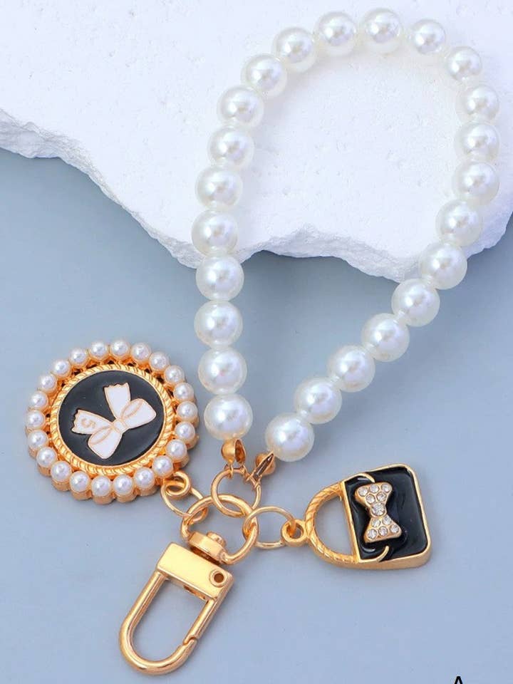 .._ 0905 Elegant Pearl Phone Pendant Bag Charm Keychain SI-28753 for wholesale by 42POPS