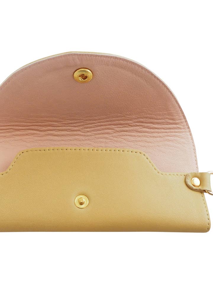 Iris Glasses Case | Camel/Misty Rose for wholesale by Cadelle Leather