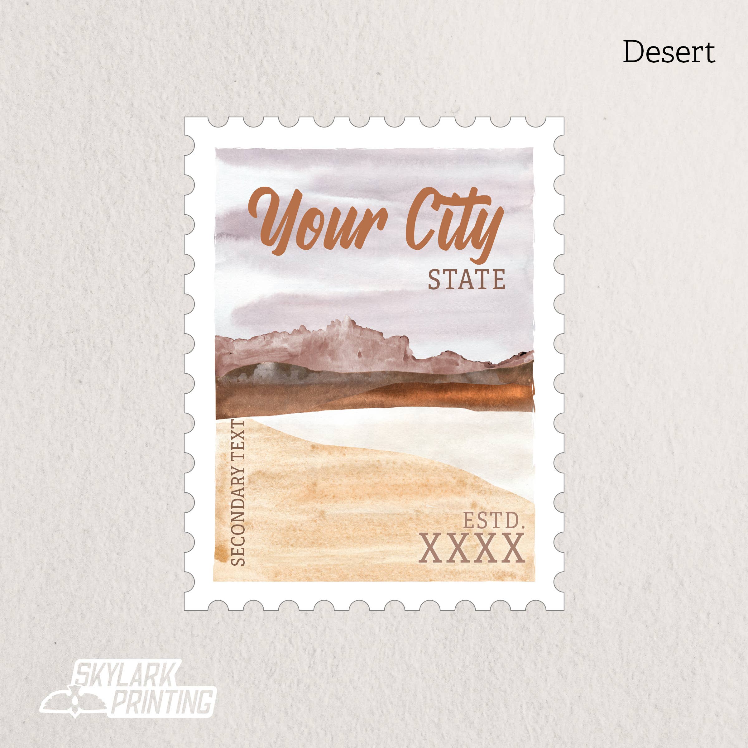 Skylark Printing - Wholesale Sticker - Custom Postage Stamp Souvenir Sticker with Your City, State3